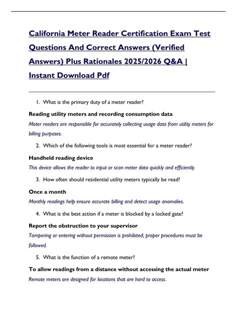 meter reader test sample
