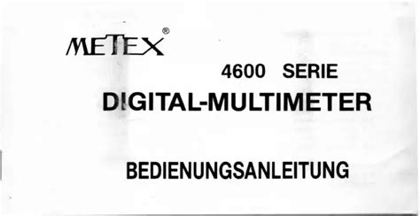 Full Download Metex Multimeter User Guide 