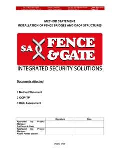 Method Statement For Fence Bridges And Drop Structures