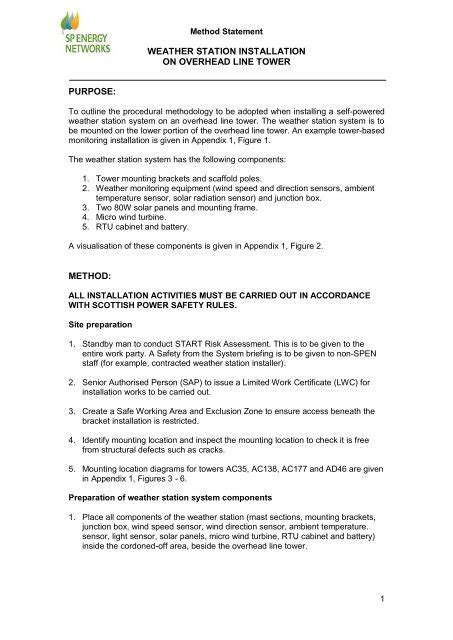 Method Statement For Installation Of Transformers