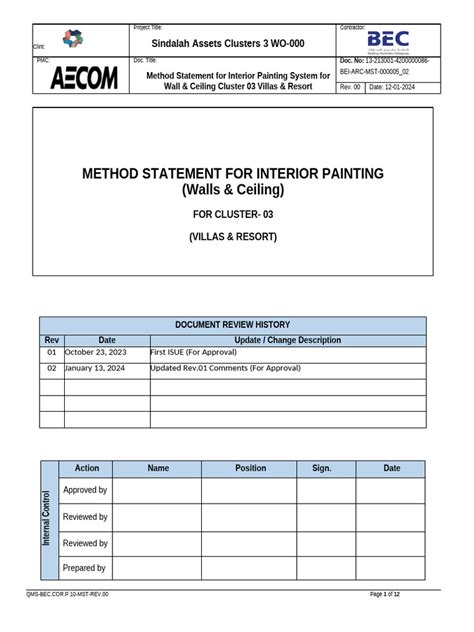 Method Statement For Interior Wall