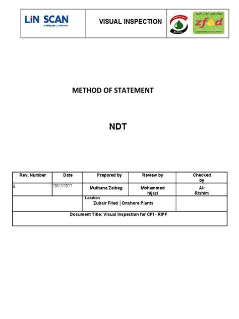 method statement for ndt