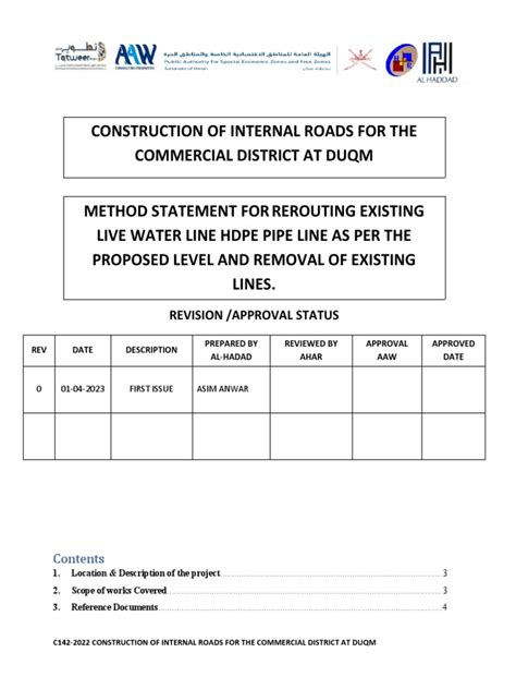 Method Statement For Welding Hdpe Pipes