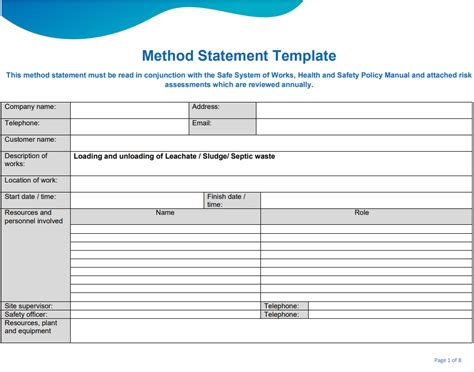 method statement format sure guernsey