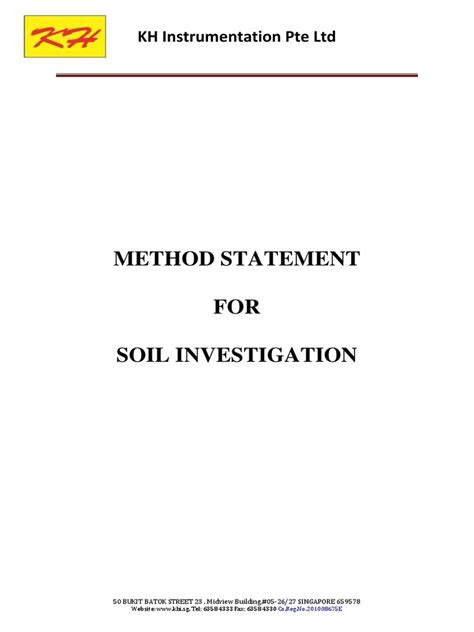 Read Online Method Statement Ground Investigation Works In The Area Of 