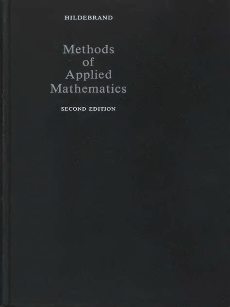 Methods Applied Mathematics Hildebrand Solution