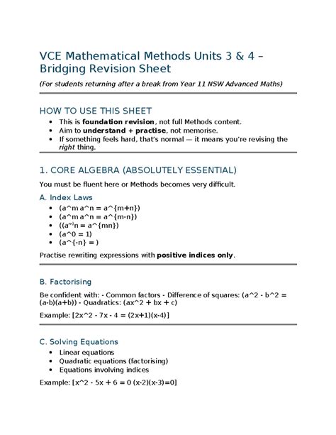 Methods Vce Essential
