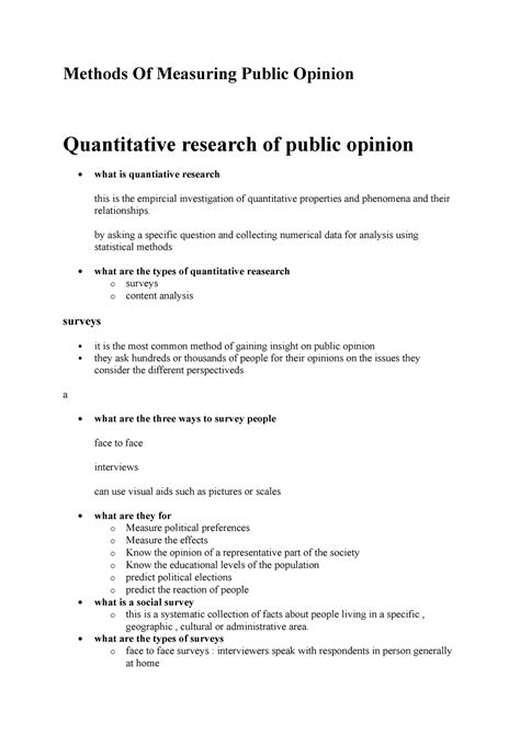 Read Online Methods Of Measuring Public Opinion 