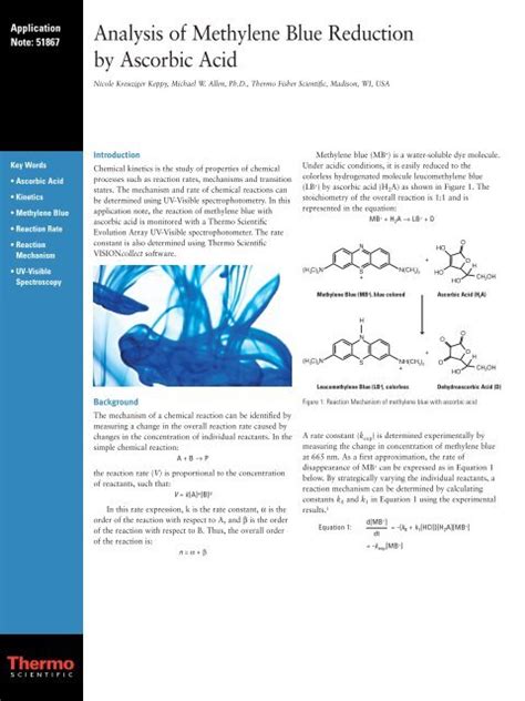 Methylene Blue Ascorbic Acid Reaction