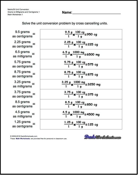 Download Metric Conversion Practice Problems With Answers 