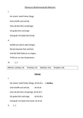 Metrum Eines Gedichts