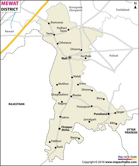 Mewat District Map