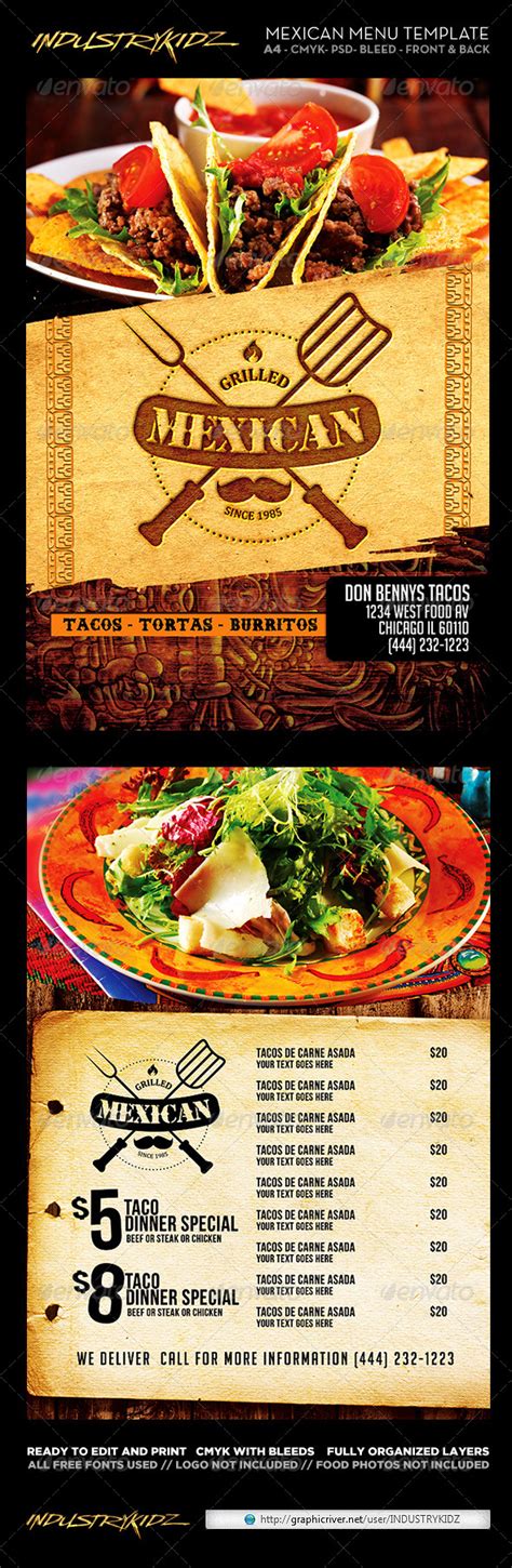 mexican restaurant menu design