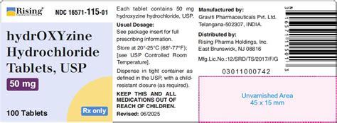 Mfg Rising Hydroxyzine