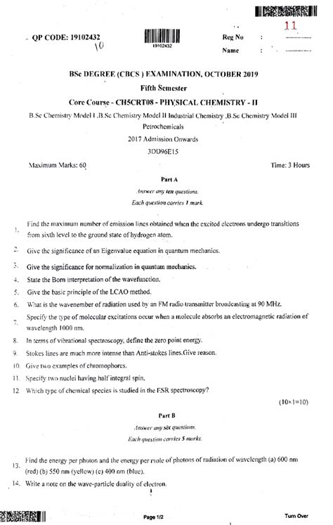 Mg University Answer Sheet