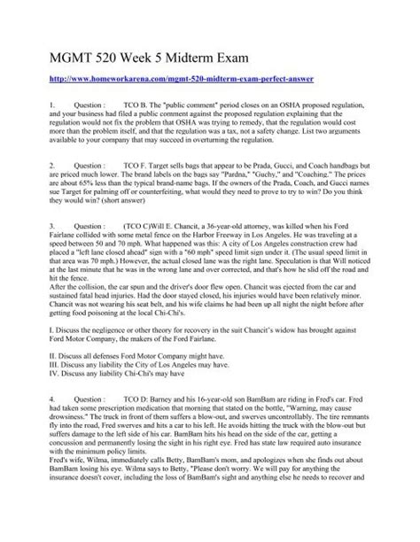 Mgmt 520 Midterm Answer