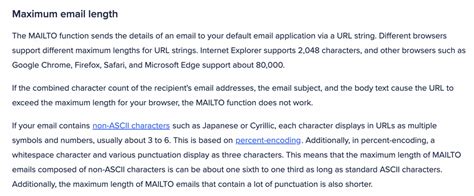 mialto body text character limit - mozillaZine Forums