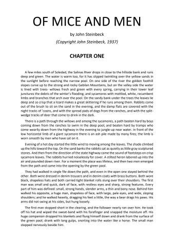 Mice Of Men Full Text