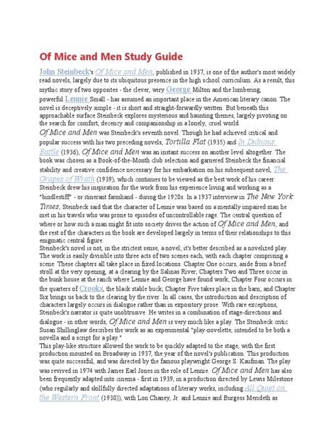 Read Mice And Men Study Guide Secondary Solutions Nstoreore 