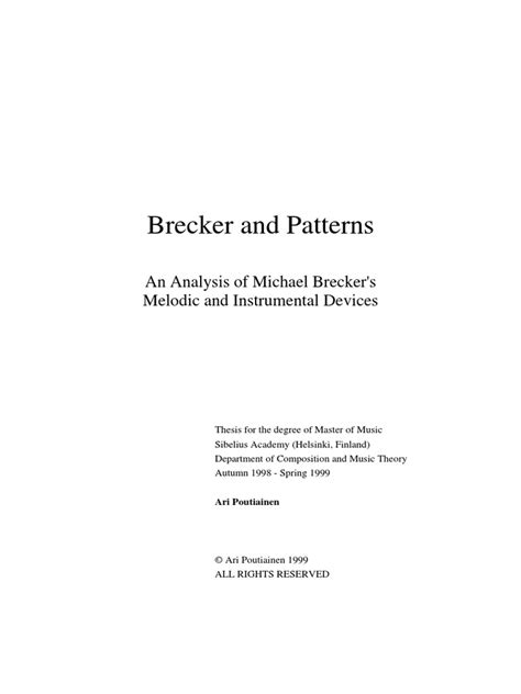 Michael Brecker Patterns