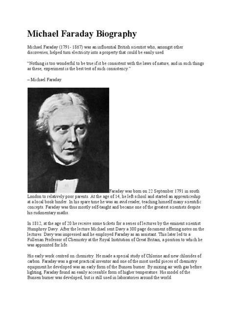 michael faraday biography and quizlet