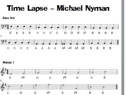 Michael Nyman Easy Sheet