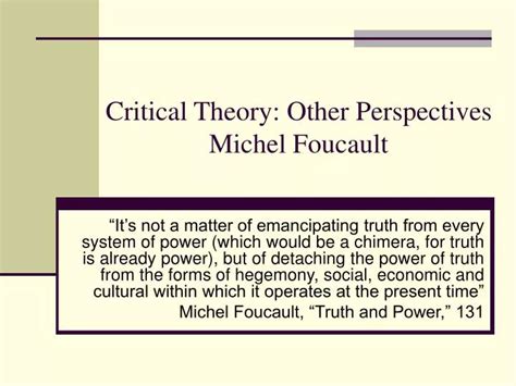 michel foucault and critical theory