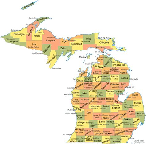michigan county map