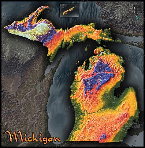 michigan elevation map