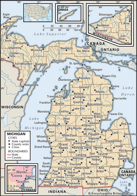 michigan peninsula map