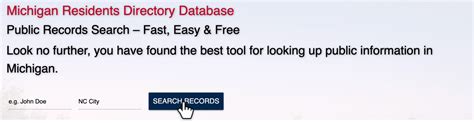 michigan resident database