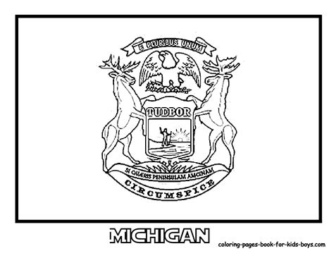 Michigan State Flag Coloring Page Michigan State Coloring Page - Michigan State Coloring Page