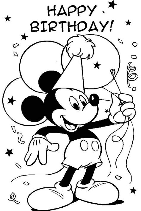 mickey mouse bring balloons for birthday party coloring pages …