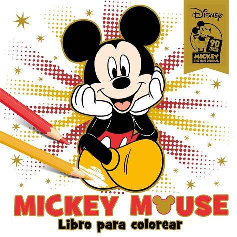 mickey mouse libro para colorear especial 90 aniv