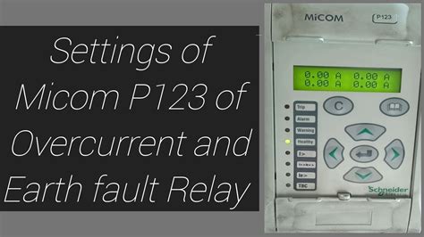 Micom P123 Manual Setting