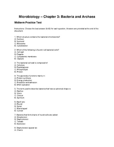 Microbiology Chapter 3 Test