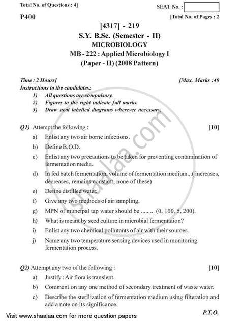 microbiology previous year question paper