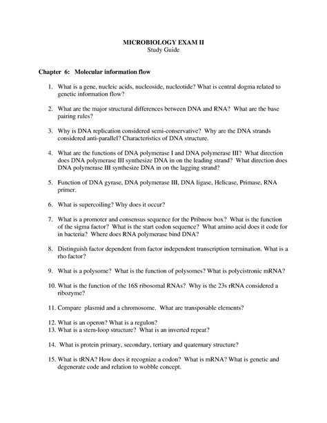 Microbiology Study Guide Exam 2