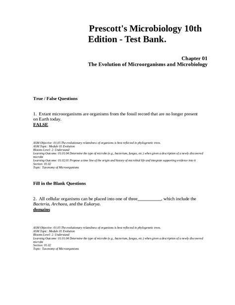 Read Online Microbiology 10Th Edition Test 