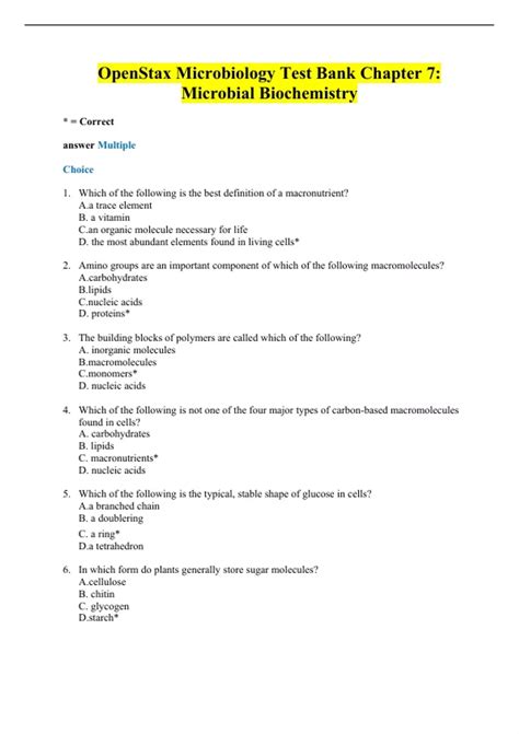 Full Download Microbiology Chapter 7 Test Bank 