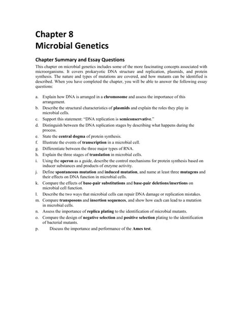 Read Online Microbiology Genetics Study Guide 