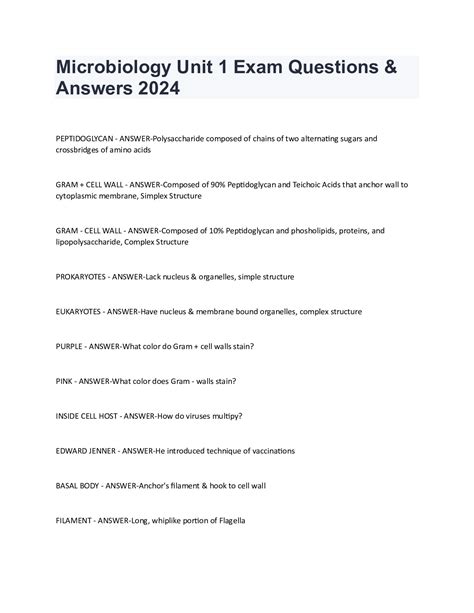 Read Microbiology Test Questions With Answers 