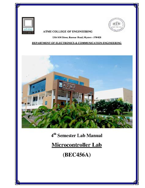Microcontroller Lab Manual For 4th Sem