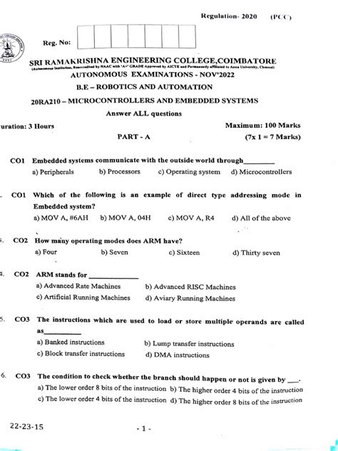 Microcontroller Model Question Paper For Diploma