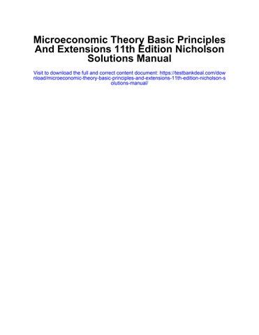 microeconomic theory basic principles and extensions 11th edition answers
