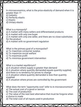 Read Online Microeconomics Practice Test Multiple Choice With Answers 