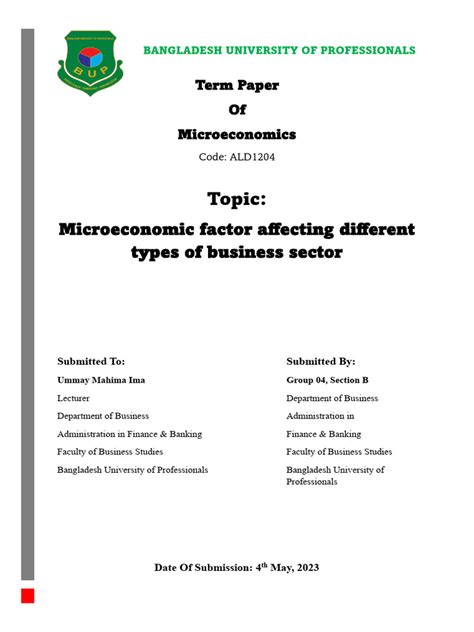Read Online Microeconomics Term Paper 