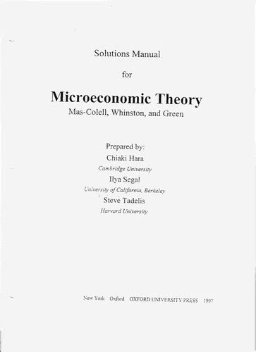 Download Microeconomics Theory Mwg Manual Solution 