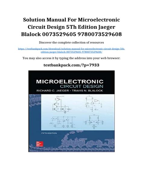 Microelectronic Circuit Design Jaeger Solution Manual 4th