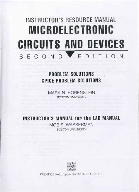 Read Online Microelectronic Circuits And Devices Horenstein Solution Manual File Type Pdf 